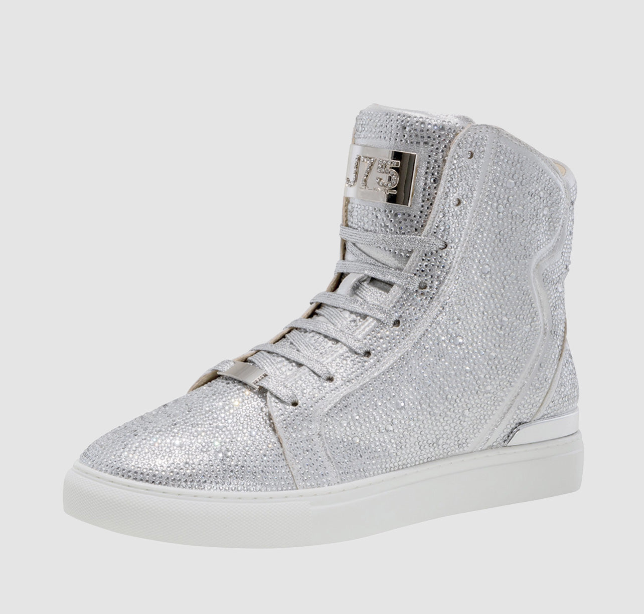 Silver Sneakers with Crystals