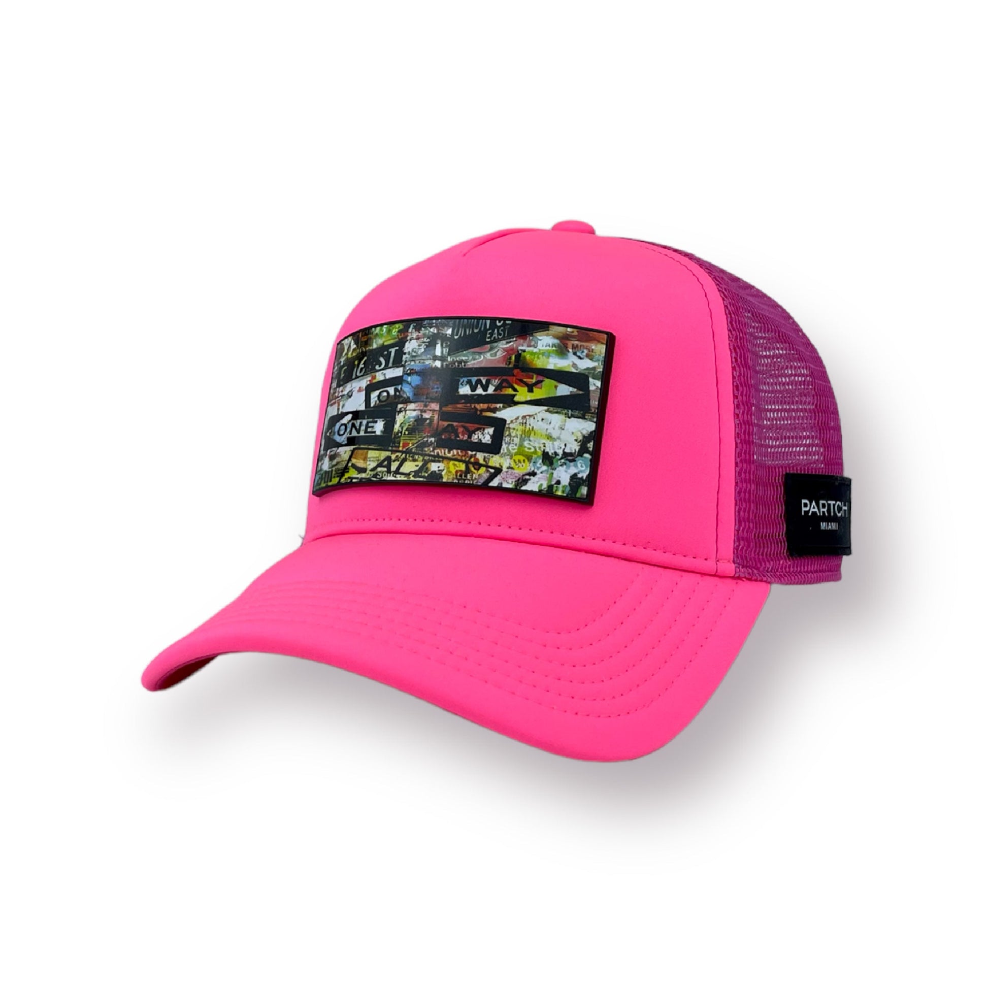 PARTCH Unixvi trucker hat in pink