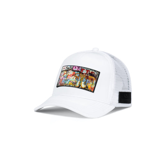 Partch Trucker Hat White with PARTCH-Clip Dulxy Front View