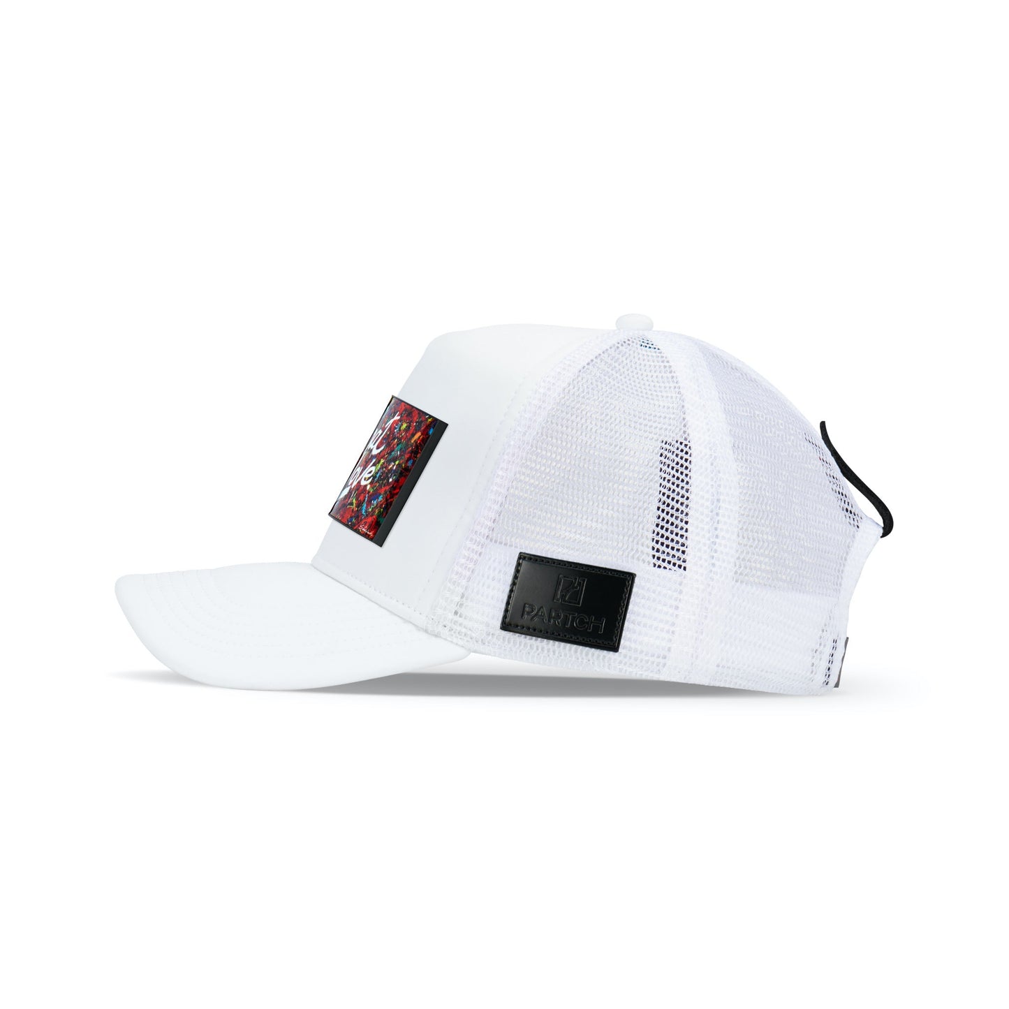 Partch Trucker Hat White with PARTCH-Clip DWYL-B77 Side View