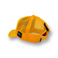 Yellow trucker cap mesh rear and leather accent