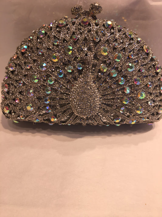 INS HANDBAGS INC Handbags Peacok Silver Ab  Clutch