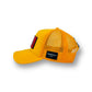 Love Partch trucker cap in yellow Art front patch je t'aime